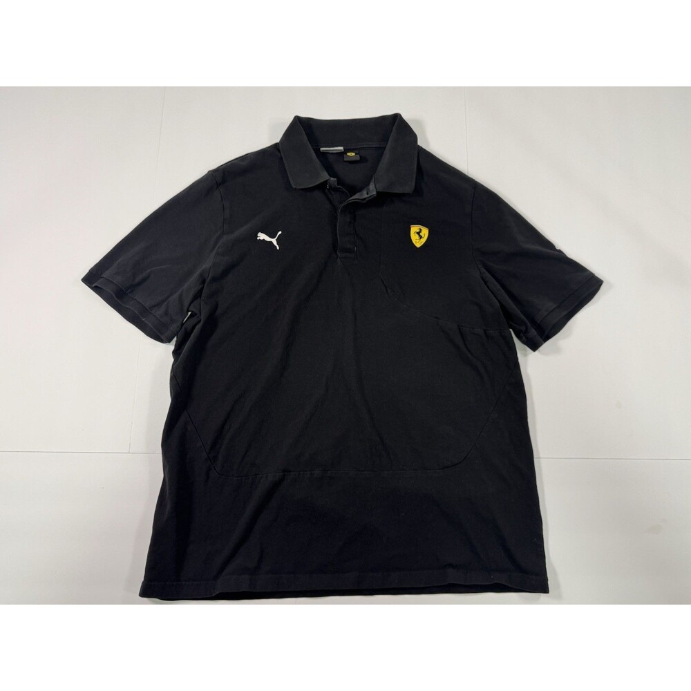 Scuderia Ferrari Mens Polo Shirt Size XL Black Official Racing Logo